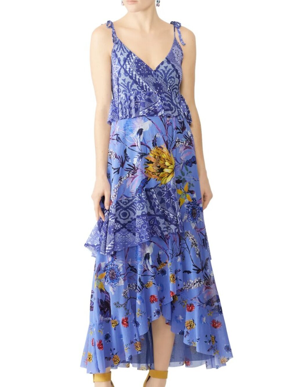 FUZZI Lavender Patchwork Wrap‎ Dress Size Medium